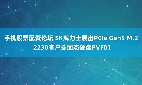 手机股票配资论坛 SK海力士展出PCIe Gen5 M.2 2230客户端固态硬盘PVF01